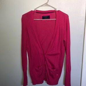 Pink button up cardigan